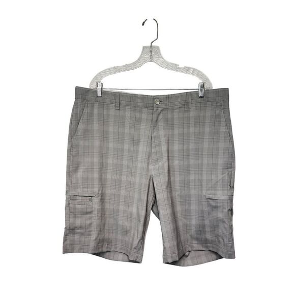 Greg Norman Men's Tasso Elba Tech Plaid Golf Shorts Size 40 Color Gray - Picture 1 of 9